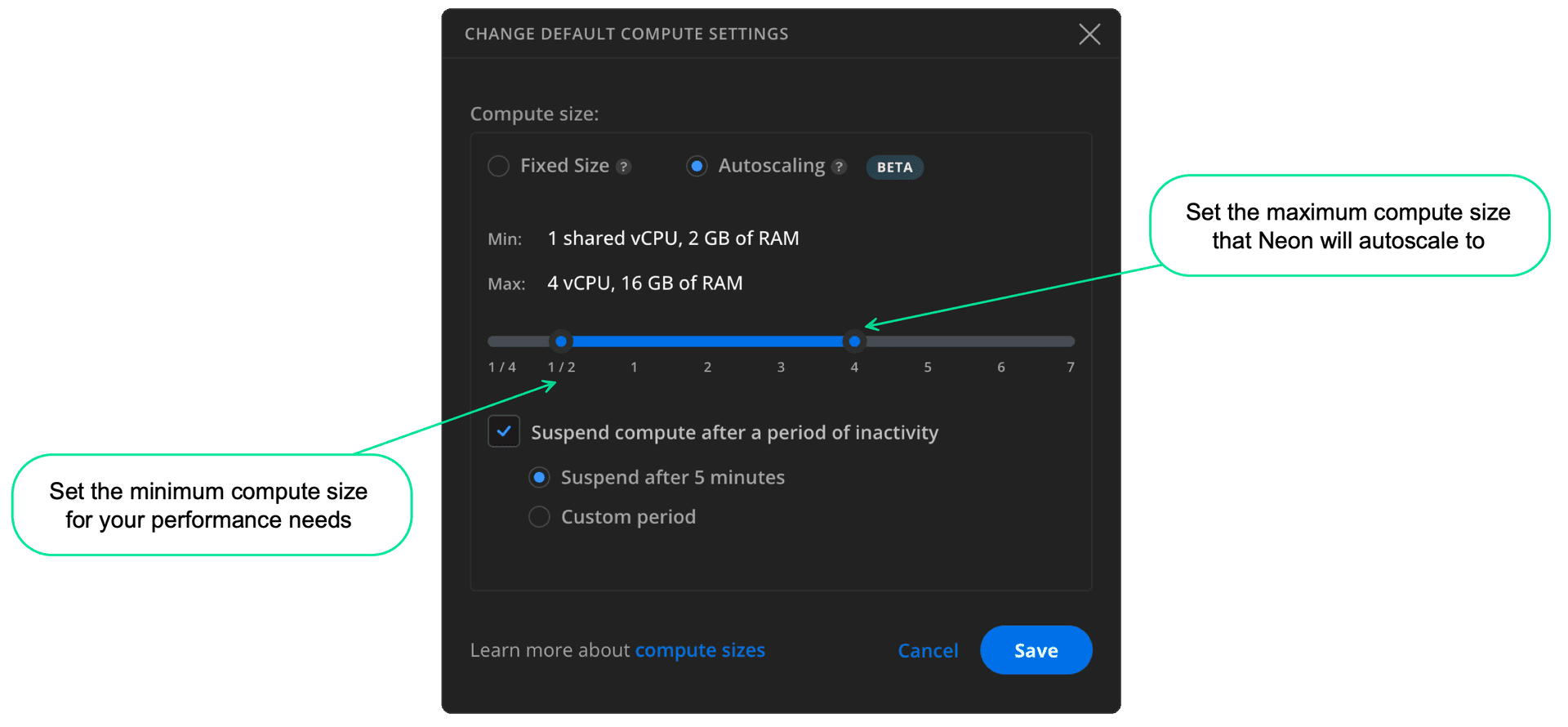 Default autoscaling min and max